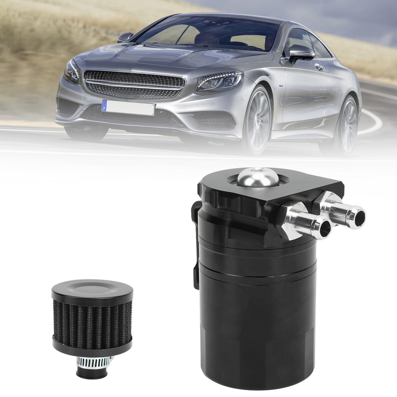 Car Oil Catch Can Internal Baffle Dual Chamber Filter Aluminium