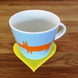 Heart Shaped Coaster Set - Yellow - Set of 4