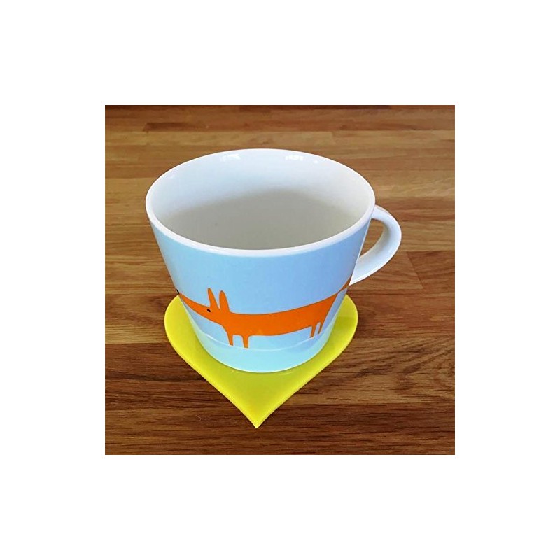 Heart Shaped Coaster Set - Yellow - Set of 4