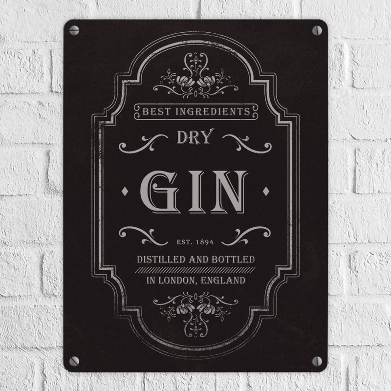 trendaffe - The Gin Logo Metal Sign 15 x 20