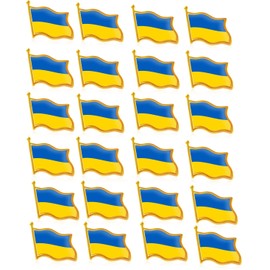 24Pack-Ukraine Flag Pin New -Enamel Ukrainian National Lapel Pins Bulk Decoration for Clothes Bags Gifts Souvenir