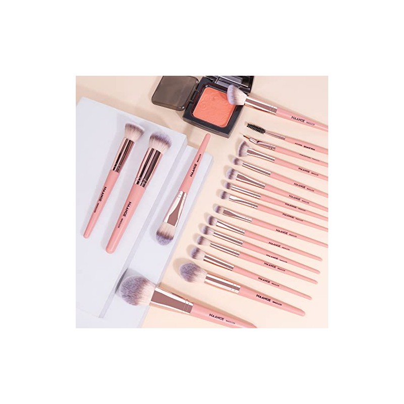 Brochas de Maquillaje Kit 18 Piezas Profesional Sintéticos de Alta