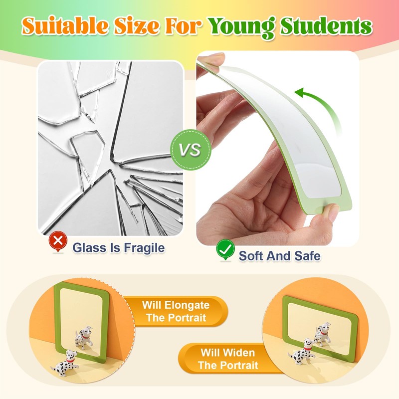 Dandat 10 Pcs Small Mirrors for Kids Toddler Mirror Child