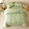 Cottonight Sage Sunflower Comforter Set - Queen Size, Light Green