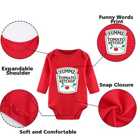 culbutomind Yummz Tomato Mustard Red Yellow Fun Baby Romper, Baby Gifts, For Birth, First Clothing -