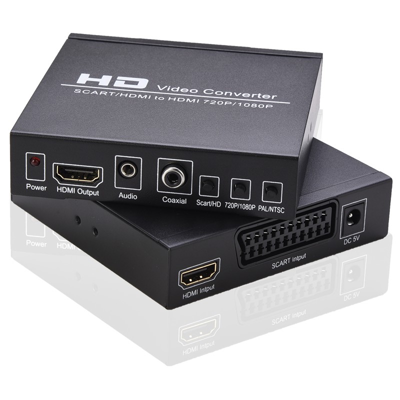 SCART/HD to HD Video Converter Support 720P/1080P Switch PAL/NTSC Switch