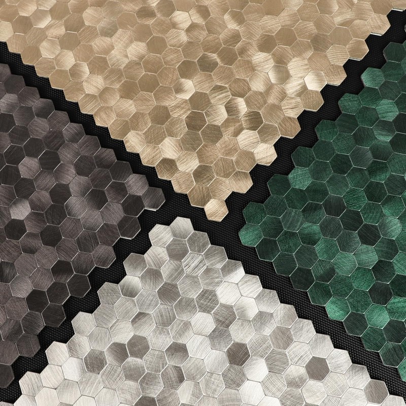 Miscasa 6-Sheet Hexagon Kitchen Backsplash Peel and Stick Tiles, Green