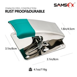 SAMSFX Fish Cleaning Board Tools Fillet Clamp w/Screws Deep-Jaw Fish Tail Clip Board for Scaling Table Bait (Fish Clamps with Green Grip)