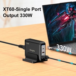 Asus Rog Strix Scar 18 330W GaN Laptop Charger, Asus Rog Strix Scar 3-Port Computer Desktop Charging Station with XT60 Port PD 3.0 Fast Charging Adapter for Professional Gaming and Engineering Laptops