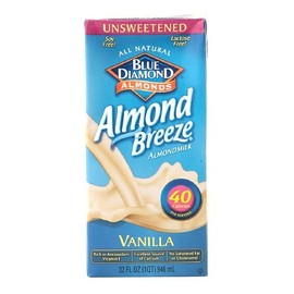 Blue Diamond Almond Breeze Unsweetened Almond Milk, Vanilla 32 fl oz (Pack of 1)