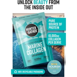 Hunter & Gather Marine Collagen Powder 300g | Pure Unflavoured Premium Hydrolysed Wild Caught Marine Collagen Peptides Powder for Hair Skin Nails Muscles | Collagen Supplements for Women and Men
