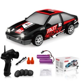 RC Drift Car Control remoto de coche de 2.4 GHz escala 1:24 4WD 15 KM/H modelo de alta velocidad de vehículo luces LED de coche de juguete deportivo para adultos niños y niñas, regalo de 2 piezas de