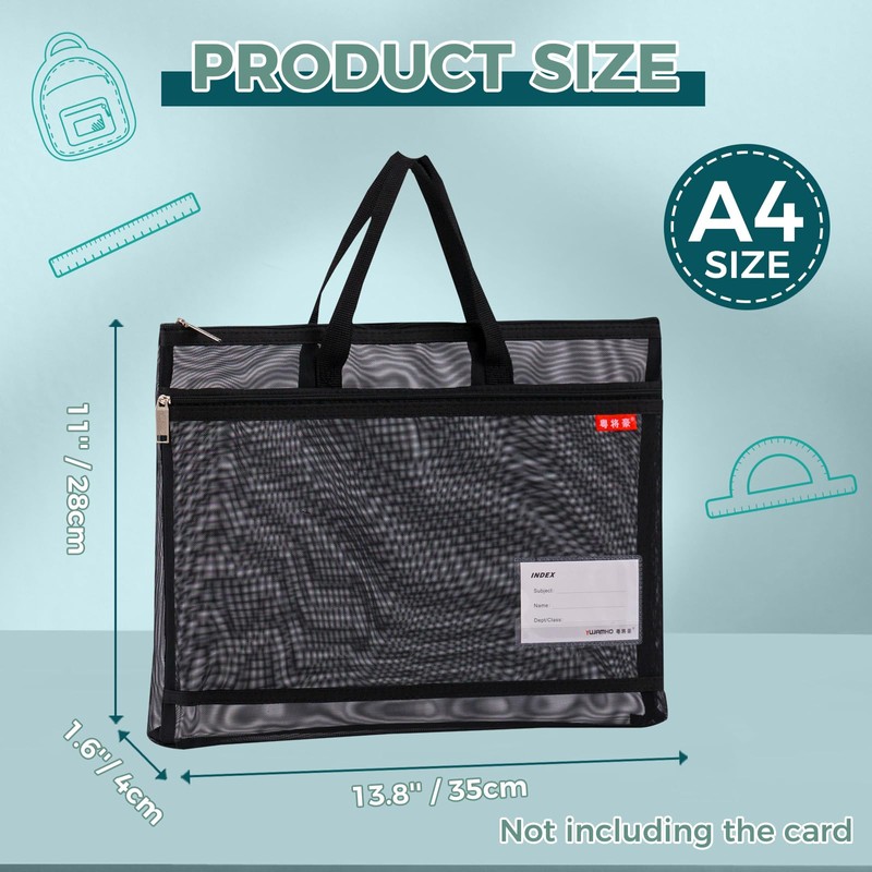 Document Bag, Mesh Bag with Double Zip, 36 x 28