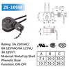 Ceiling Fan Light Switch ZE-109M Pull Chain Switch On Off