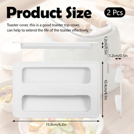 BangBoom 2 Pack Silicone 2 Slice Toaster Cover Lid, Kitchen Bread Toaster Machine Top Cover Parts, Upper Cover for Sandwich Maker Accessories (White)