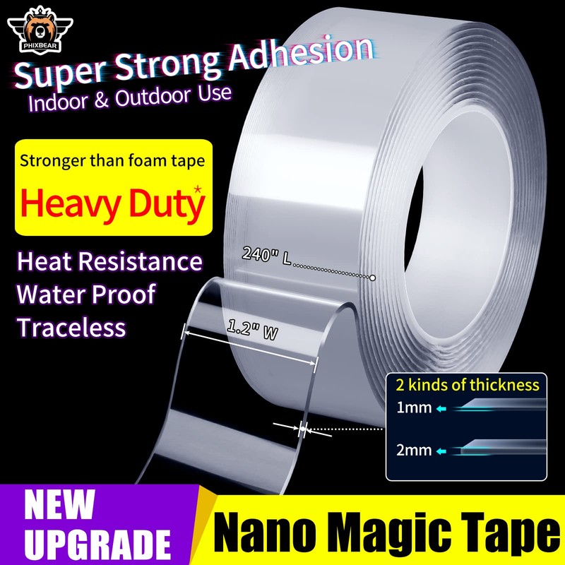 Extra Large 1.2" x 240" Super Heavy Duty Double Sided