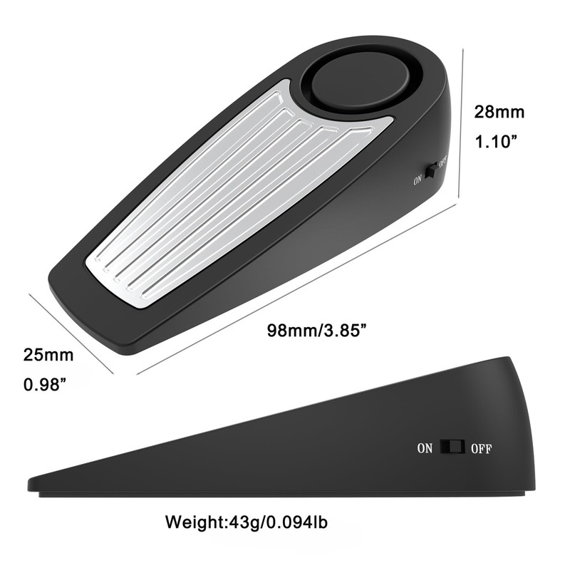Lancoon 3 Pack Door Stop Alarm for House Bedroom Hotel