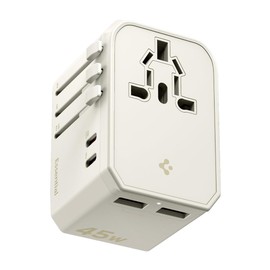 Spigen ArcStation Universal Travel Adapter 4 Port (45W) - Desert Beige