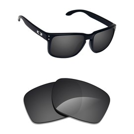 Alphax Stealth Black Polarized Replacement Lenses for Oakley Holbrook OO9102 Sunglasses
