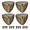 sourcing map 40x40x40mm Metal Box Corner Protectors Edge Guard Bronze