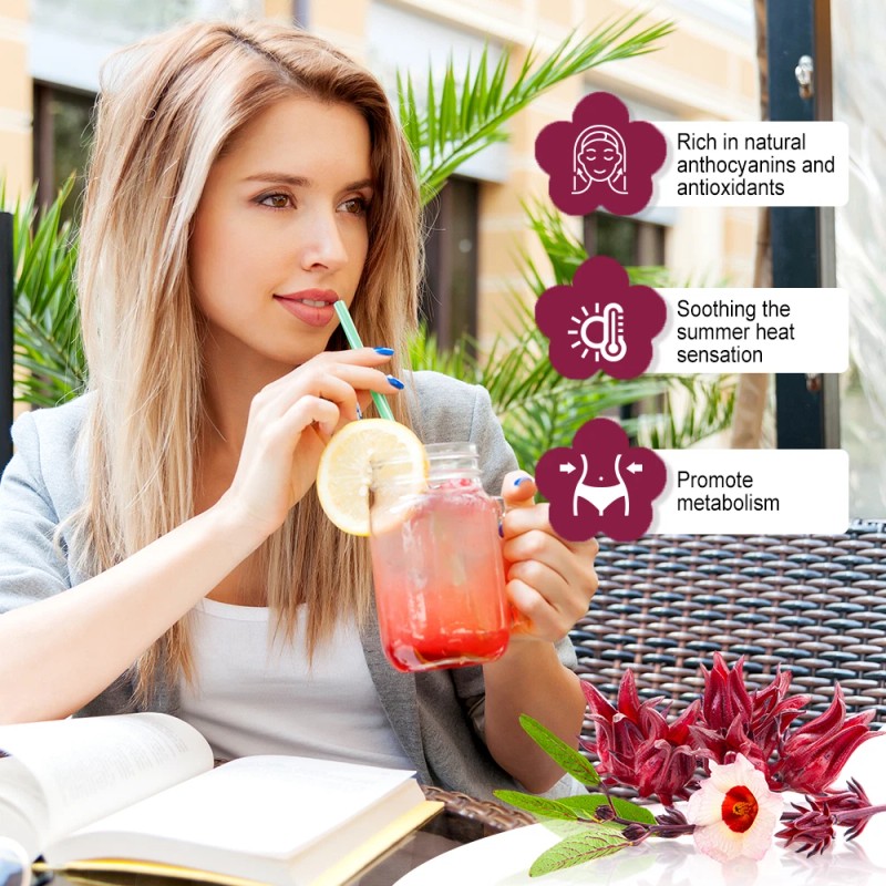 MENXI 24ags Hibiscus Flower Tea Bags - Blood Pressure Balance