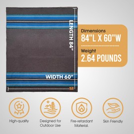 Chubbuck 100% Wool Blanket Camping (60" x 84") - Soft Wool Blanket for Winter - Large Wool Blanket for Camping - Pure Wool Blankets for Cold Weather - Wool Fire Retardant Blanket - Lakeland