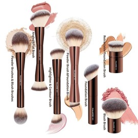 Makeup Brush Set Makeup Products, 7 Counts/set Ergonomic Design Cosmetic Brushes for Blush Contour Highlighter Concealer, Professional Facial Detailing Makeup Tools, Cruel Summer