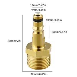 Xolixorium Pressure Washer Couplers - M22 14mm Quick Connect Plug-in Adapter Kit, Universal Hose Coupler