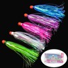 OROOTL Mylar Flash Teaser Tail Bucktail Teasers Weighted Jig Head