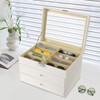 Cbhfmljd 24 Slots Glasses Box Display Storage Case Organizer PU