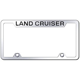 Au-TOMOTIVE GOLD Laser Etched Logo Truck Cut-Out License Plate Frame for Toyota Land Cruiser (Chrome)
