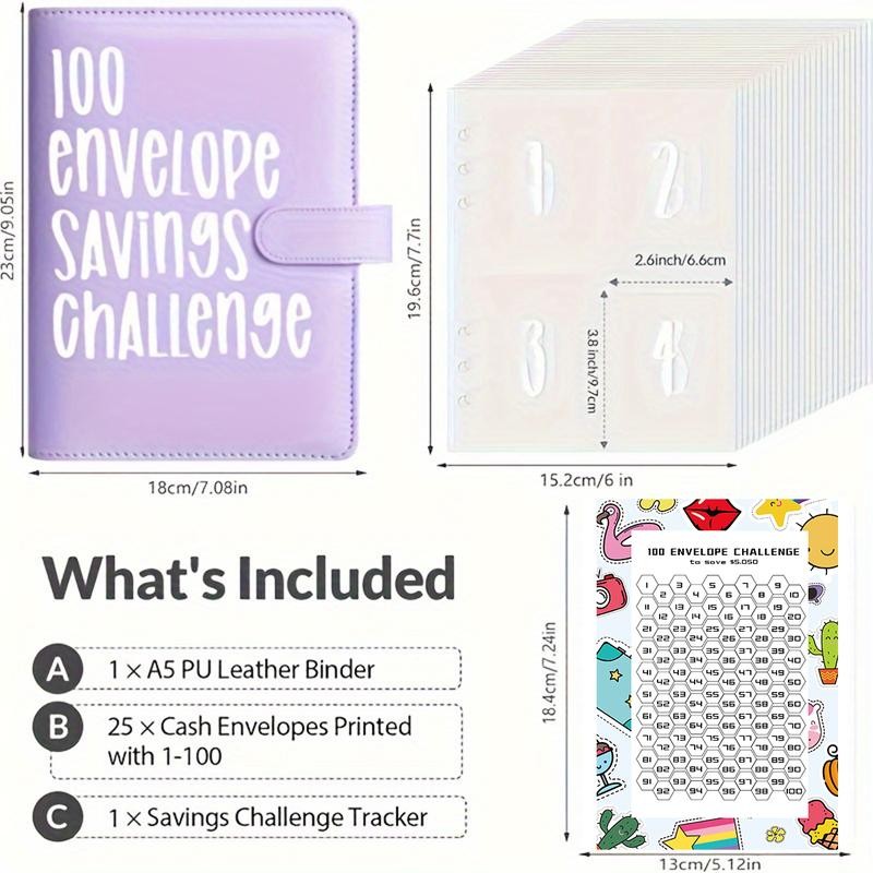 „ÄêFaddish„Äë100 envelope savings books + unlimited writing pencils for easy