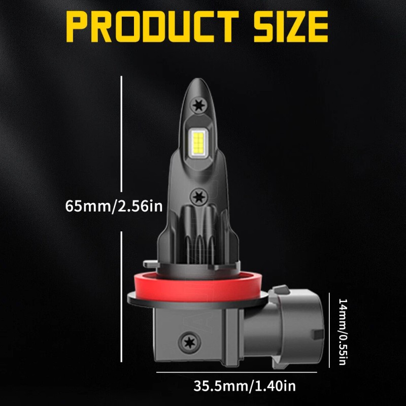 AUIMSOCO H11 H9 LED Headlight Ultra Bright Bulbs 8000K White