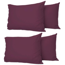 Pillow Cases 4 Pack Purple, Soft & Breathable 100% Brushed Microfiber Pillowcase. Anti-Allergic & Machine Washable with Secure Envelope Closure, Multicolor, UK Size 50 × 75 cm