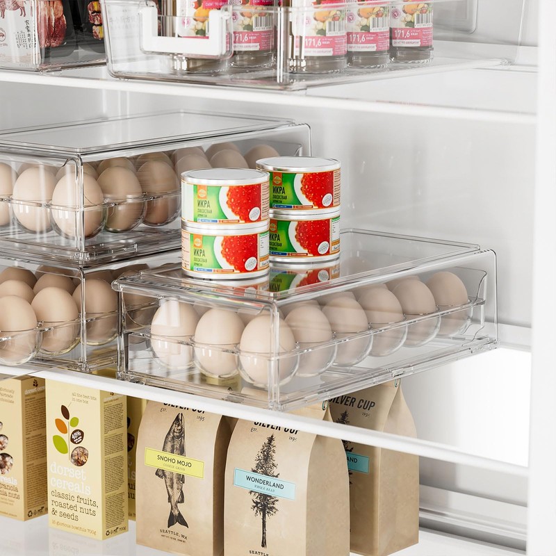 Egg Holder for Fridge, Egg Organizer for Refrigerator, BPA Free