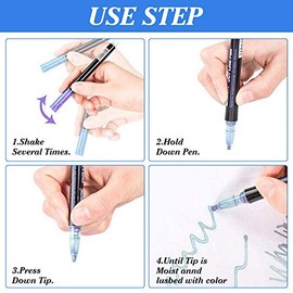 12 Piezas Rotulador de Contorno de Doble Línea Bolígrafo de Doble Línea Resaltadores para Pintar Bolígrafos Mágicos Plumones Punta Colorear, Dibujar, Hacer Carteles, Tarjetas de Navidad, DIY
