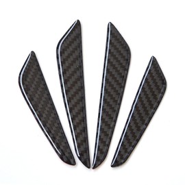 JSKWIKE Pack of 4 Black Carbon Fibre Car Door Bump Protector Sticker for Car SUV Pickup Truck Door Bumper Strips
