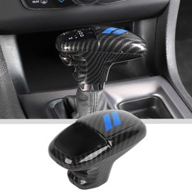 JWWY Gear Shift Shifter Knobs Gear Selector Gear Lever Gearstick Knob Cover Trim for 2015-2024+ Dodge Challenger Charger 2018-2024 Durango Interior Accessories Blue Carbon Fiber 3pcs