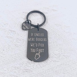 RFTWXHPN Father's Day Birthday Gifts for Uncle from Niece Nephew Funny Uncle Keychain Gifts If Uncles Were Boogers I'd Pick You First Key Chain for Uncle Uncles Christmas Gift Keyrings