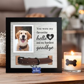 Skittypurr Dog Loss Gifts,Pet Memorial Frame with Collar Holder,Dog and Cat Collar Memorial Frame,Pet Memorial Gift for Dogs,Pets Loss Sympathy Gift for Pet Lover,Dog Moms-HG