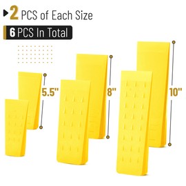 UNCO- Tree Felling Wedges with Spikes, 6 pcs, 5.5", 8" & 10", Yellow Wedges with Storage Bag, Splitting Wedge, Plastic Wedges for Tree Cutting, Logging Tools and Equipment, Chainsaw Wedges for Trees
