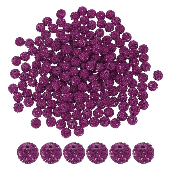 PATIKIL 200 Pcs Rhinestone Beads for Jewelry Making, 10mm Shiny