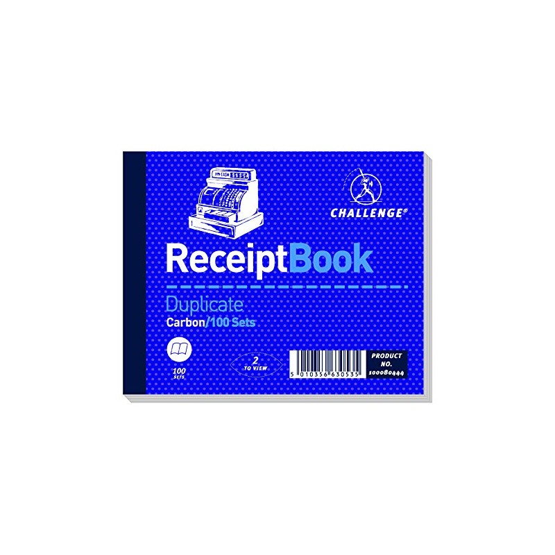 Challenge 105 x 130 mm Duplicate Receipt book, Carbon, 100
