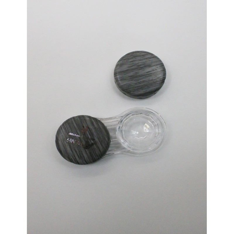 bepisof Gray Contact Lens Case - Dual Case with Leather
