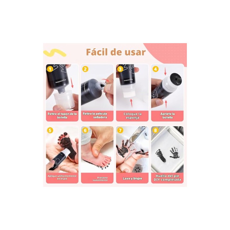 Nabance Baby - Pintura para manos y huellas, cabeza de