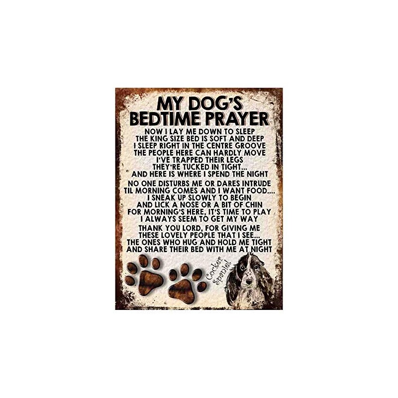 SHAWPRINT MY Dog's Bedtime Prayer Retro Style Metal TIN Sign/Plaque,