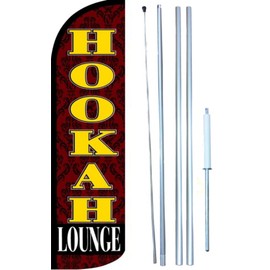 Hookah Lounge Swooper Windless Flag Kit (full sleeve) 3ft X 11.5ft Flag by EZ Flags