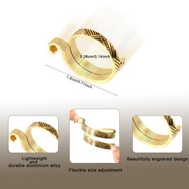 4 Pcs Crochet Adjustable Hook Knitting Crochet Tension Ring Crochet Rings for Fingers for Knitting Woollen Clothes, Scarves, Mittens, Cotton Shoes, Etc.Bronze, Silver
