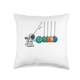 Funny Space Planets Newton Cradle Astronomy Shirt Throw Pillow