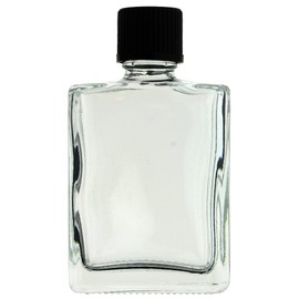 AURA VARIETY 144 Pack 1/2 OZ 15 ml Rectangular REFILLABLE Clear Glass Bottle with Black Cap (PERFUMES, Oils, Aromatic Blends, Bath and Body)